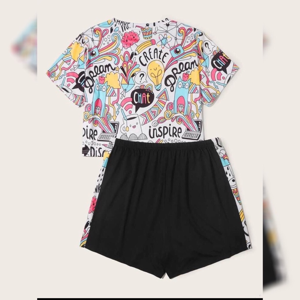 Short Set with Pop Art